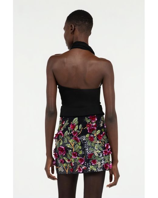 Roberto Cavalli Black Open-Shoulder Knitted Top