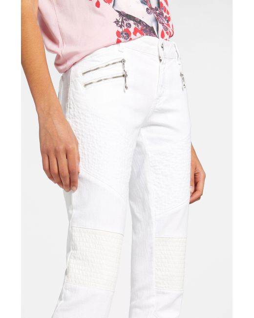 Roberto Cavalli White Just Cavalli Panelled Straight-Leg Jeans