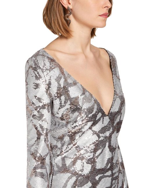 Roberto Cavalli Gray Jewel Dress