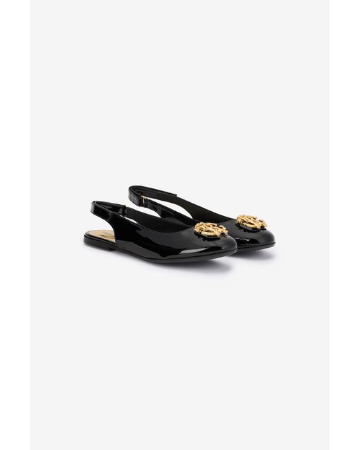 Roberto Cavalli Black Slingbacks With Rc Monogram