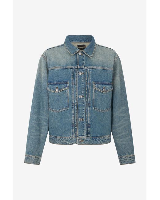 Roberto Cavalli Blue Denim Jacket for men