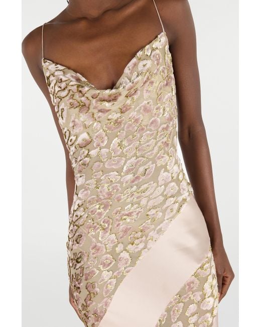 Vestido Lencero Largo Con Motivo Maculado Roberto Cavalli de color White