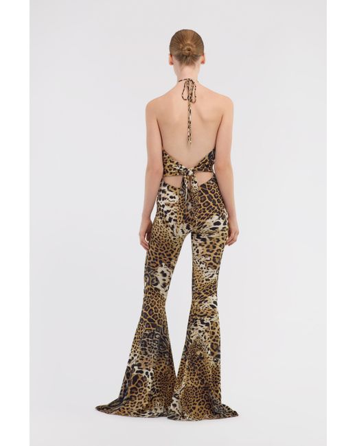 Roberto Cavalli White Jumpsuit With Jaguar Skin Print