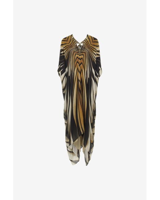 Roberto Cavalli Multicolor Kaftan With Ray Of Print