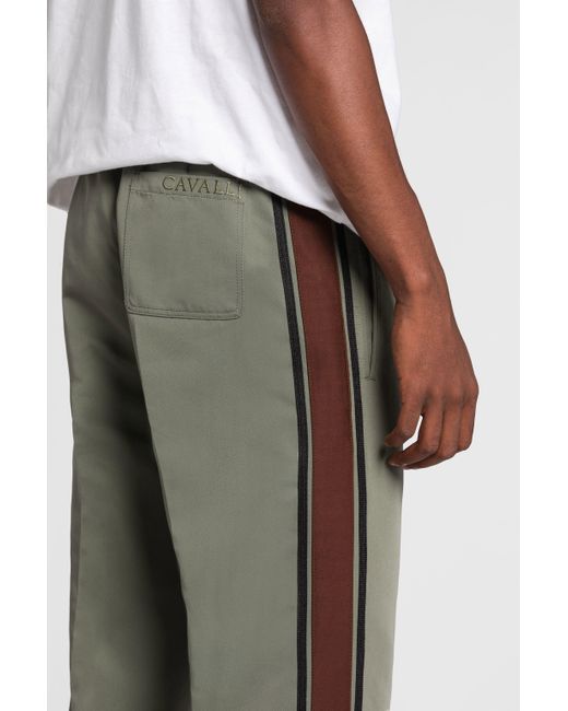 Roberto Cavalli Side Stripe Drawstring Track Pants in Green for Men Lyst UK