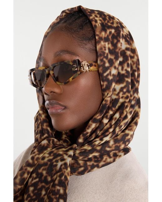 Roberto Cavalli Multicolor Sunglasses With Rectangular Front And Fangs
