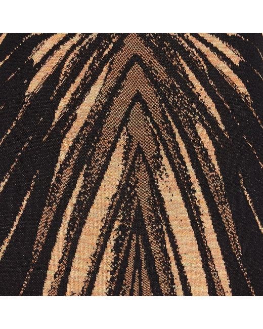 Roberto Cavalli Black Short Knit Dress With Ray Of Print