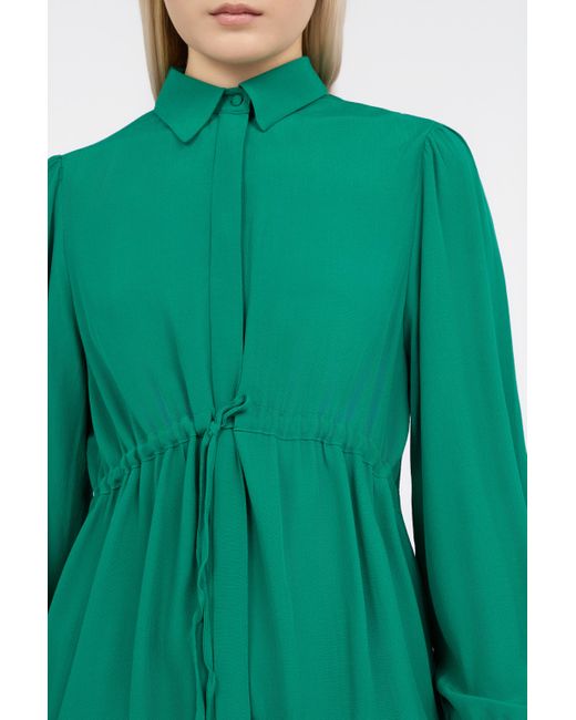 Roberto Cavalli Green Dress Mini With Drawstring Waist
