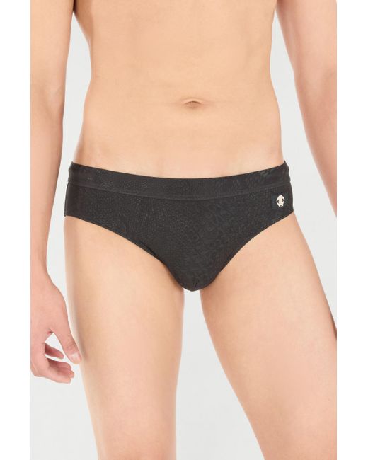 Slip De Bain À Imprimé Python Roberto Cavalli pour homme en coloris Black