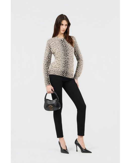 Roberto Cavalli White Jaguar Print Top
