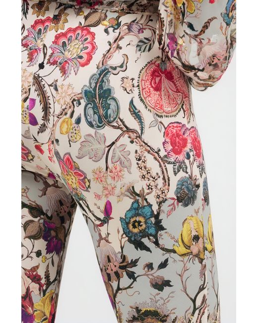 Roberto Cavalli White Florentine Flowers Print Leggings