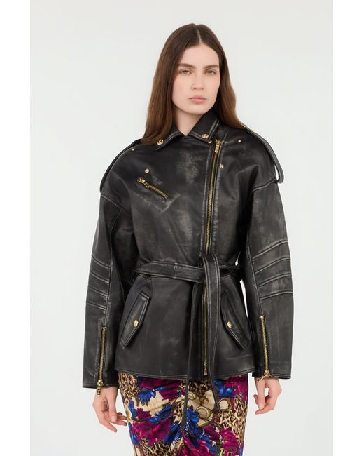 Roberto Cavalli Black Leather Jacket