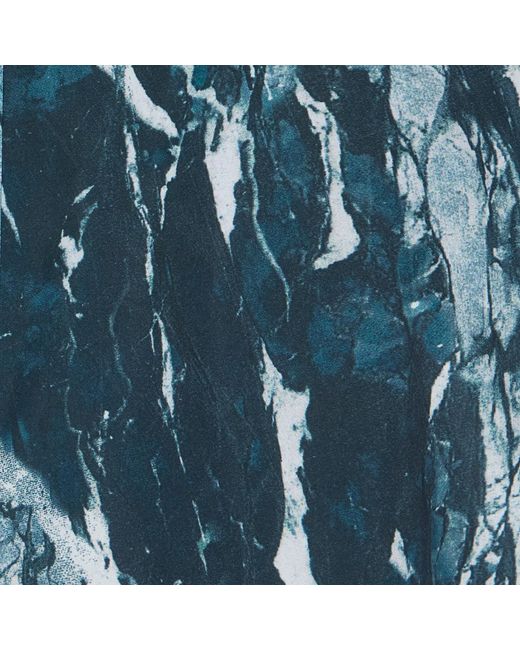 Roberto Cavalli Blue Marble-Print Bomber Jacket for men