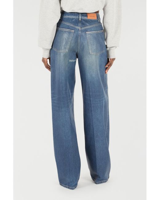 Vaqueros Con Abalorio Monograma Mirror Snake Roberto Cavalli de color Blue