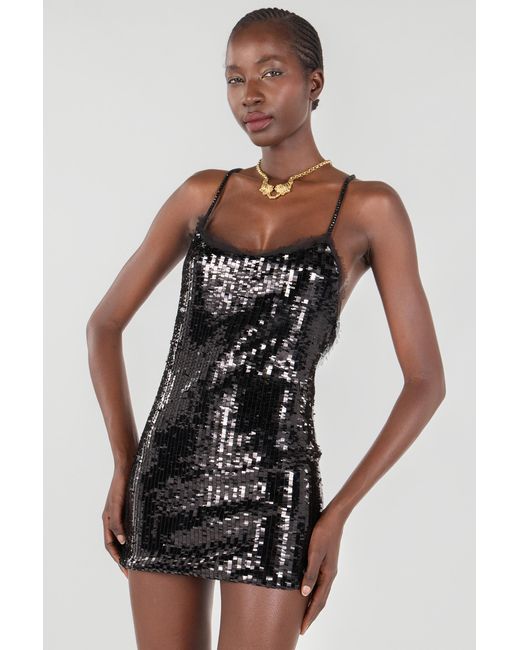 Roberto Cavalli Black Sequined Minidress