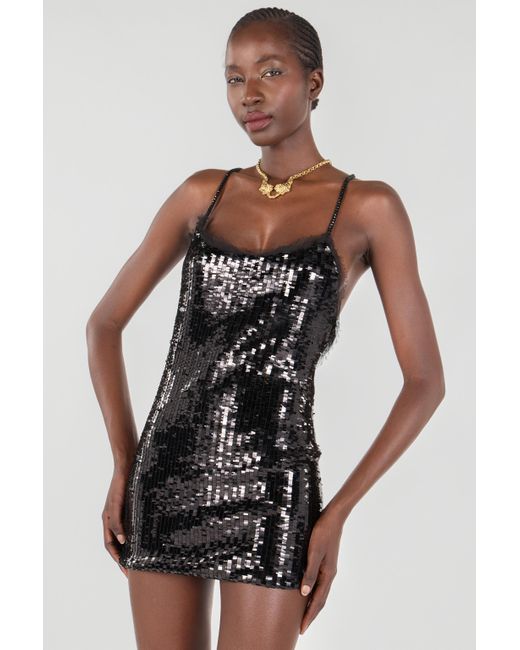 Roberto Cavalli Black Sequined Minidress