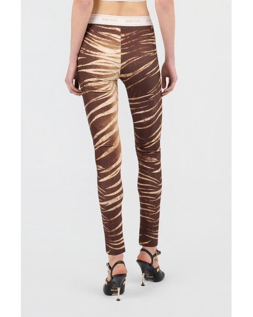 Roberto Cavalli Multicolor Natural Barb Print Leggings