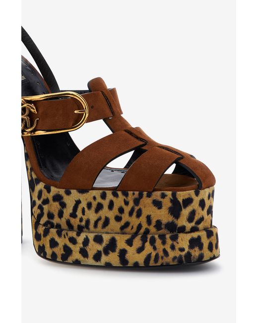 Roberto Cavalli Multicolor Platform Sandals With Strap