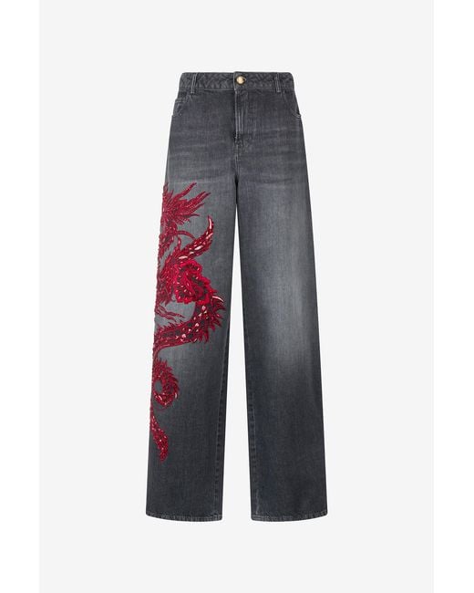 Roberto Cavalli Multicolor Jeans With Embroidery And Sequins