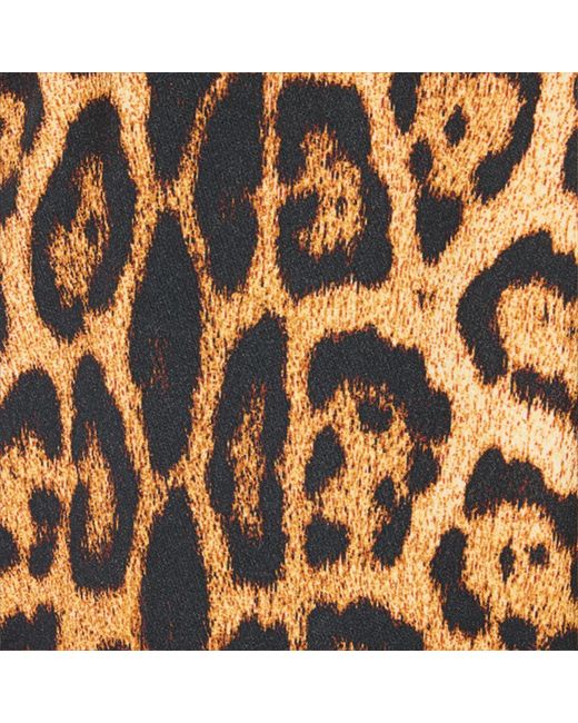 Roberto Cavalli Brown Halterneck Top With Jaguar Skin Print