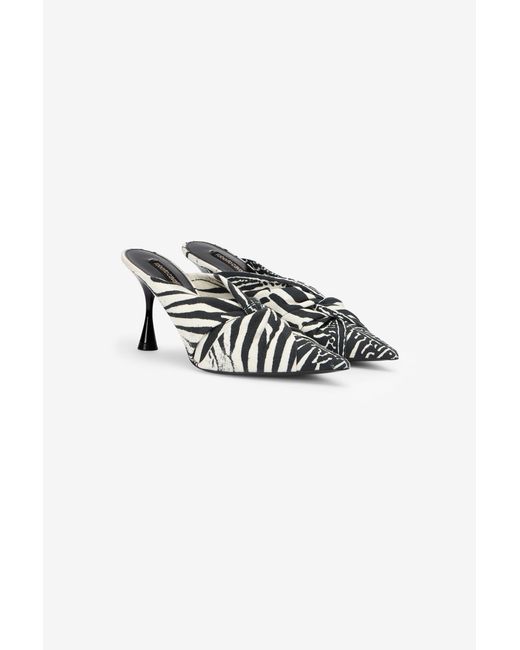 Roberto Cavalli Multicolor Zebra Print Sabots
