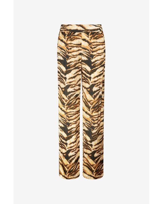 Roberto Cavalli Metallic High-Waisted Tiger-Print Trousers