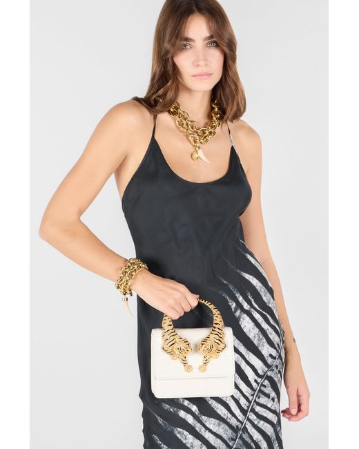 Roberto Cavalli Metallic Medium Roar Bag