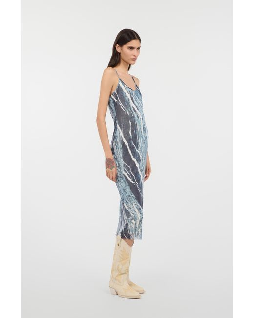 Rubane Print Midi Dress Roberto Cavalli en coloris Blue