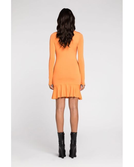 Roberto Cavalli Orange Cut-Out Flared Mini Dress