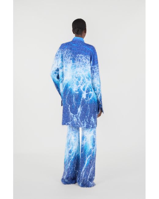 Roberto Cavalli Blue Stretto Di Messina Print Shirt