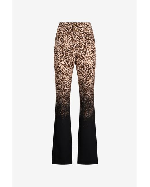 Roberto Cavalli Multicolor Leopard Print Trousers