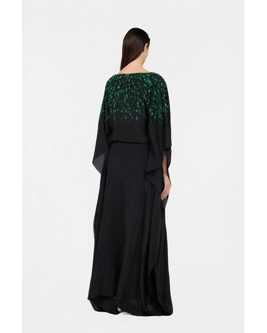 Roberto Cavalli Black Silk Maxi Dress With Embellished Detail