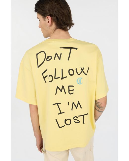 Roberto Cavalli Yellow T-Shirt With Logo for men