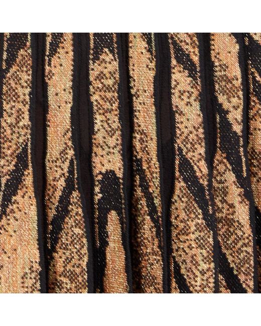 Roberto Cavalli Brown Knit Skirt With Ray Of Print