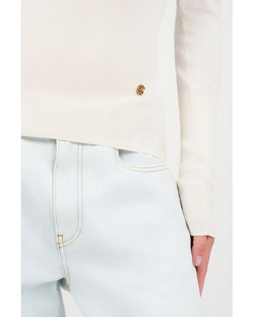 Pull En Coton Roberto Cavalli en coloris White
