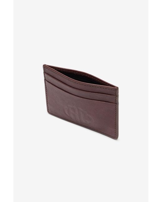 Roberto Cavalli Purple Vintage Leather Flat Card Holder for men