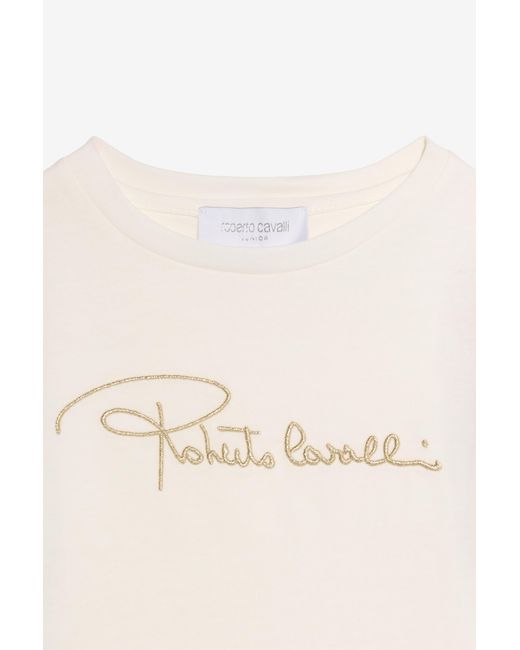 Roberto Cavalli Multicolor T-Shirt With Leopard Print Silk Sleeves