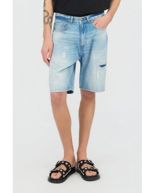 Roberto Cavalli Blue Denim Bermuda Shorts for men