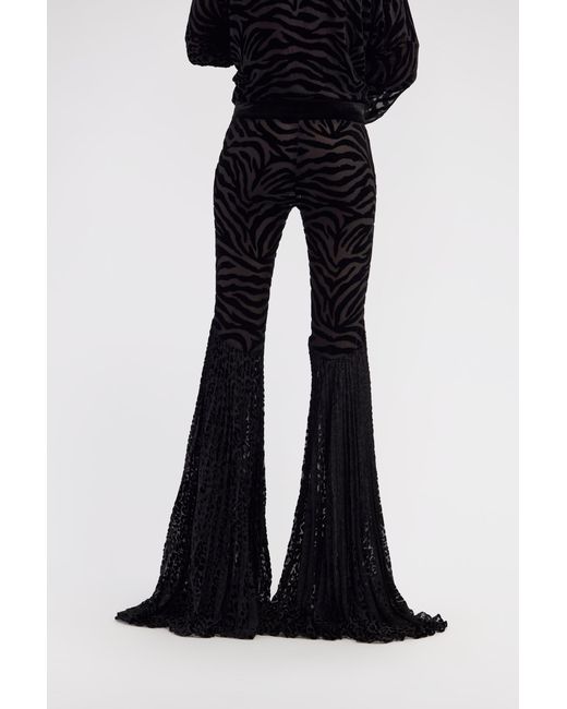 Roberto Cavalli Black Ray Of Print Velvet Pants