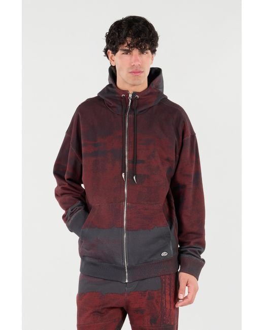Roberto Cavalli Red Hoodie With Zip for men