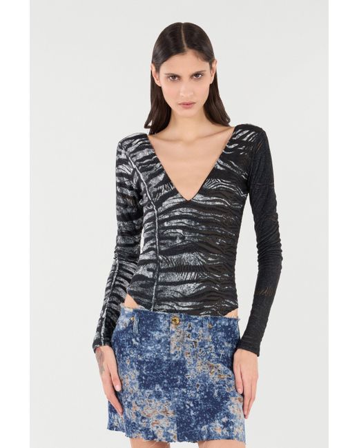 Roberto Cavalli Black Body Mit Den Motiven Zebra Und Tiger Skin