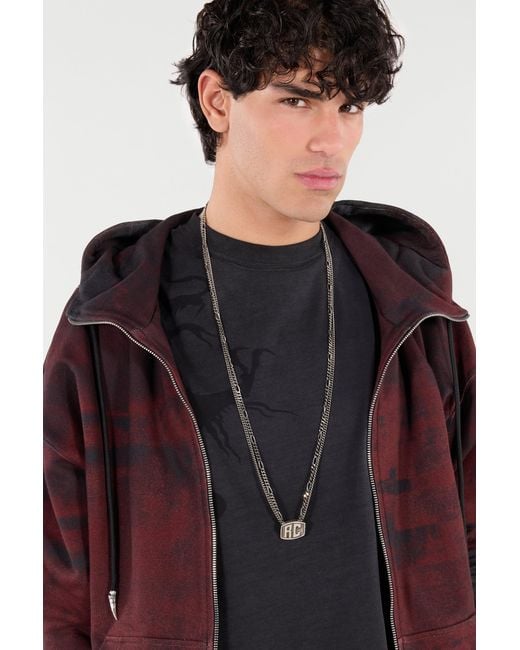 Roberto Cavalli Blue Necklace With Double Chain And Rc Monogram for men