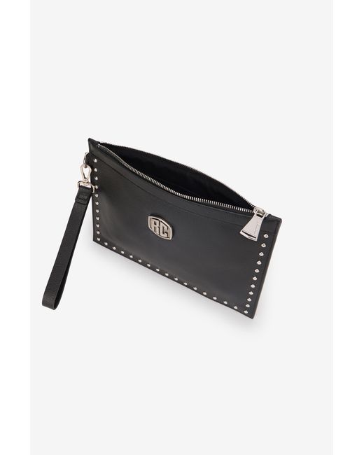 Roberto Cavalli Black Flat Clutch With Studs for men