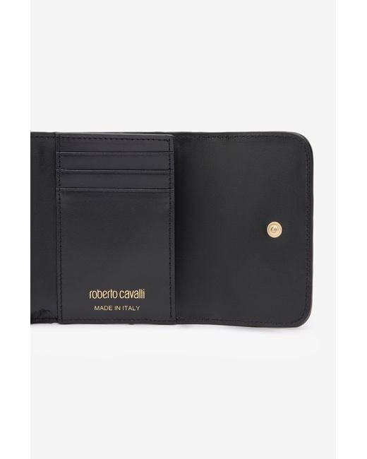 Roberto Cavalli Blue Cardholder With Crocodile Print