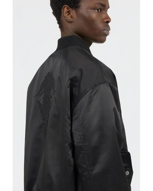 Roberto Cavalli Black Bomber Jacket With Monogram Rc for men
