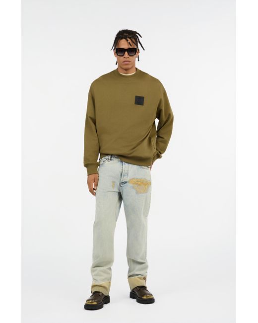 Roberto Cavalli Green Military Sweatshirt With Logo Patch for men