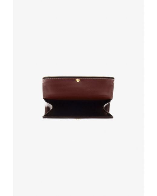 Roberto Cavalli Brown Croc-Effect Leather Card Case