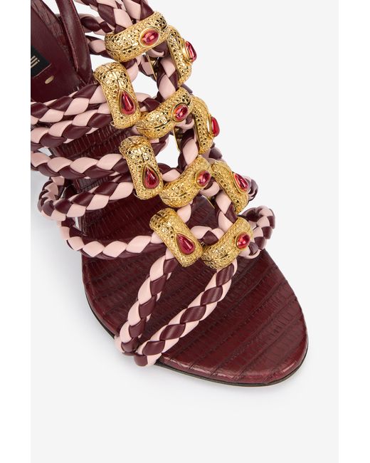 Roberto Cavalli White And Sandals With Jewel Details