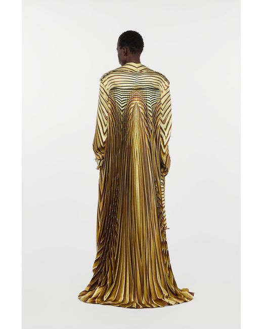 Roberto Cavalli Metallic Silk Trench Coat With Iside Print