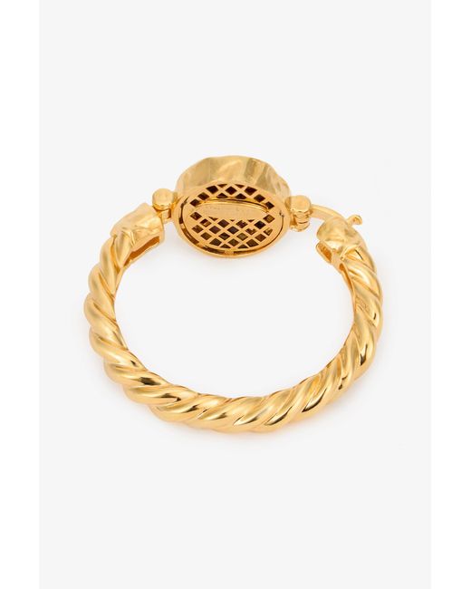 Roberto Cavalli Multicolor Golden Bangle With Ruby Stone